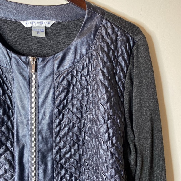 PETER NYGARD Textured Faux Leather Mixed Media Jacket - Picture 3 of 12